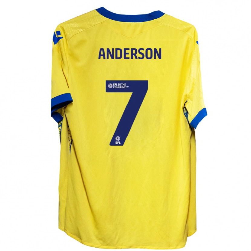 Danxen Niño Camiseta Harry Anderson #7 Amarillo Azul 2ª Equipación 2025/26 La Camisa