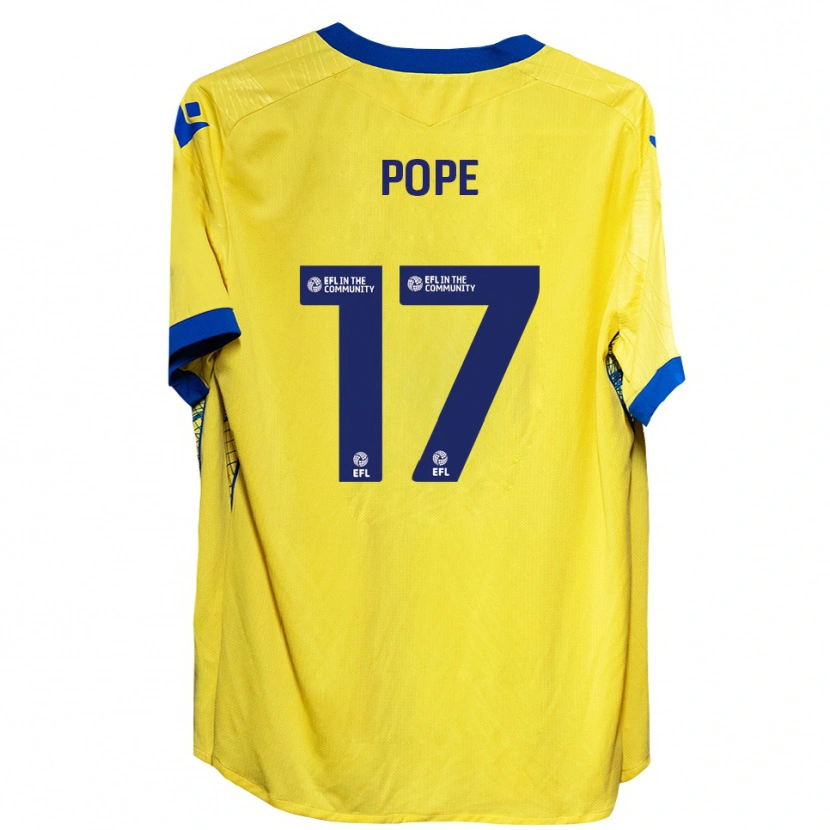 Danxen Niño Camiseta Leah Pope #17 Amarillo Azul 2ª Equipación 2025/26 La Camisa