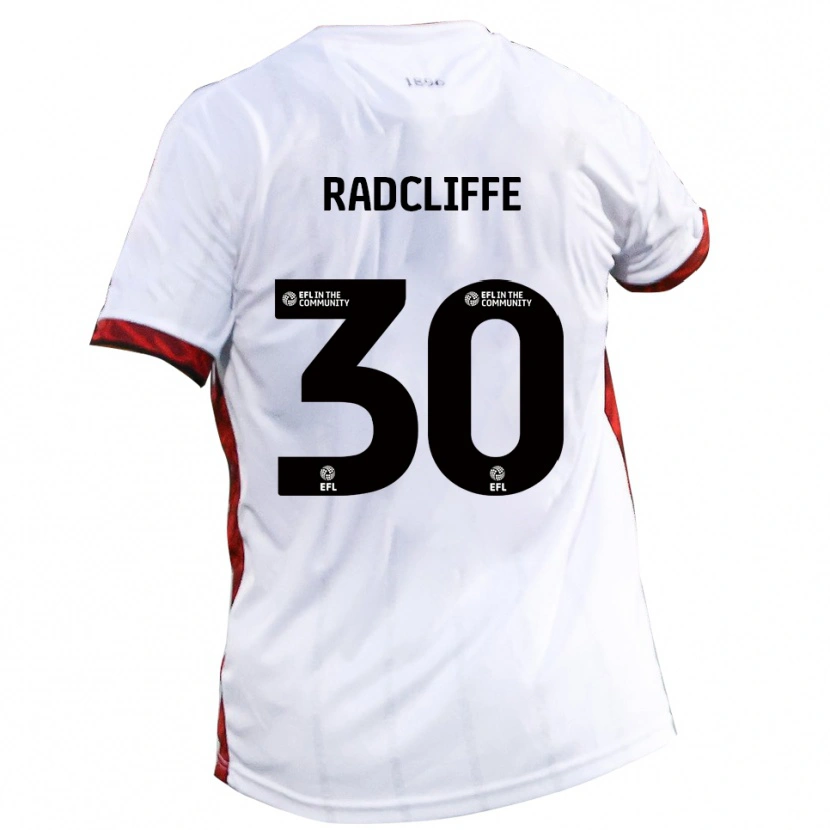 Danxen Niño Camiseta Ben Radcliffe #30 Blanco Rojo Negro 2ª Equipación 2025/26 La Camisa