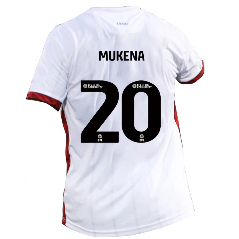 Danxen Niño Camiseta Joy Mukena #20 Blanco Rojo Negro 2ª Equipación 2025/26 La Camisa