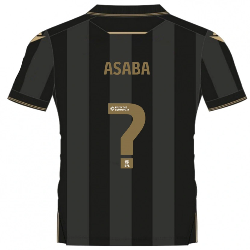 Danxen Niño Camiseta Alexander Asaba #0 Negro Dorado 2ª Equipación 2025/26 La Camisa