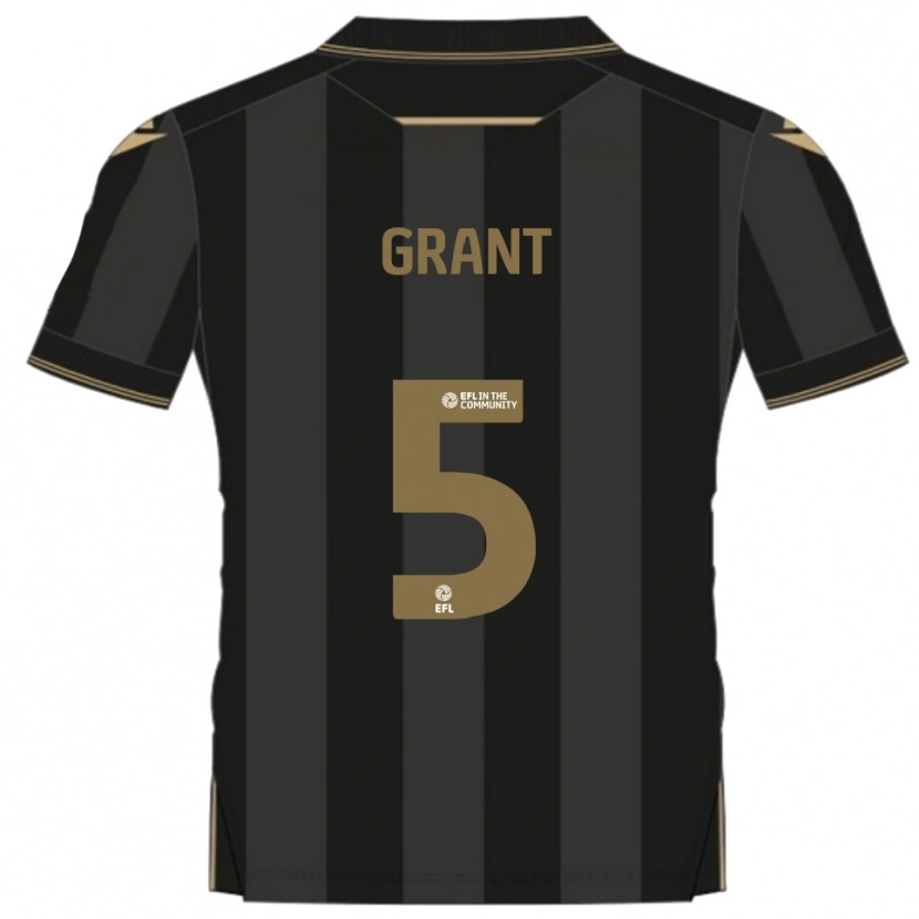 Danxen Niño Camiseta Nayan Grant #5 Negro Dorado 2ª Equipación 2025/26 La Camisa