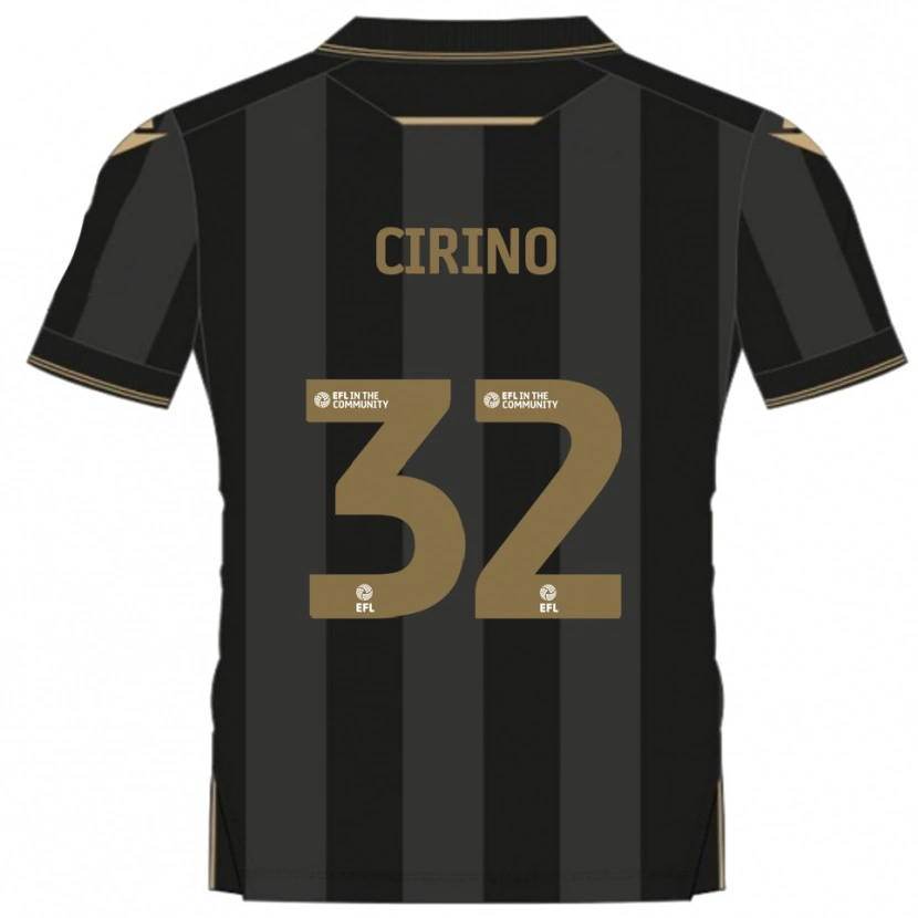 Danxen Niño Camiseta Lenni Cirino #32 Negro Dorado 2ª Equipación 2025/26 La Camisa