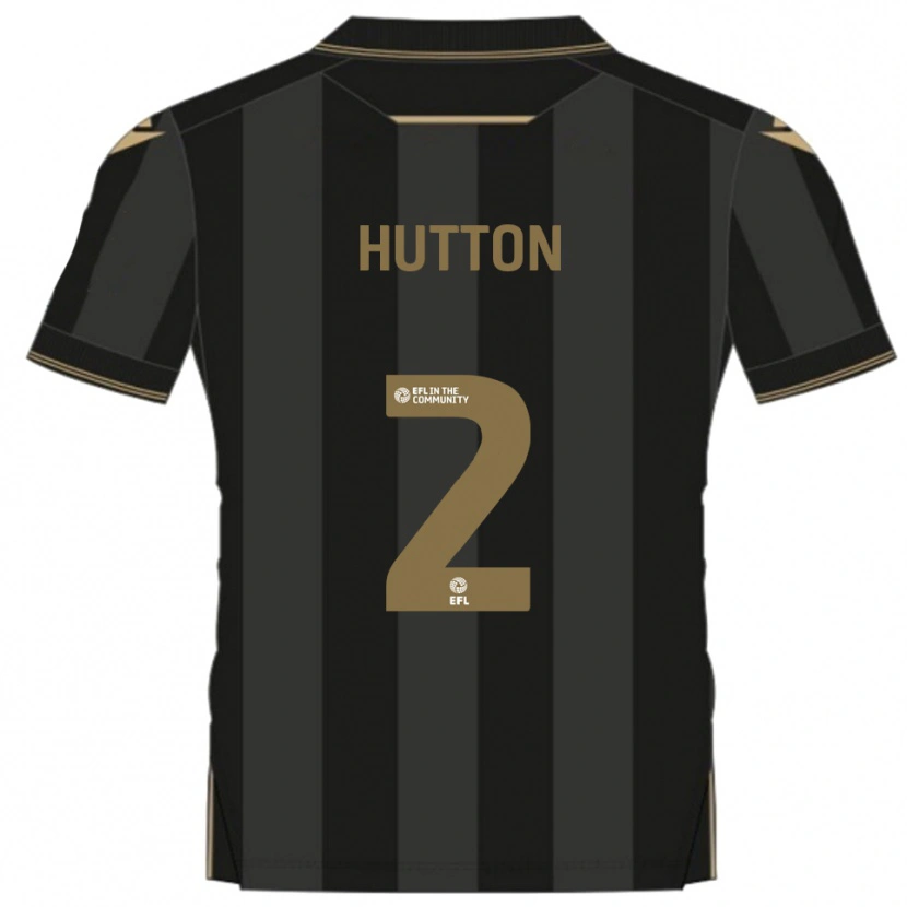 Danxen Niño Camiseta Remeao Hutton #2 Negro Dorado 2ª Equipación 2025/26 La Camisa