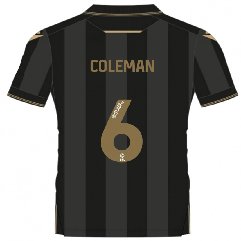 Danxen Niño Camiseta Ethan Coleman #6 Negro Dorado 2ª Equipación 2025/26 La Camisa