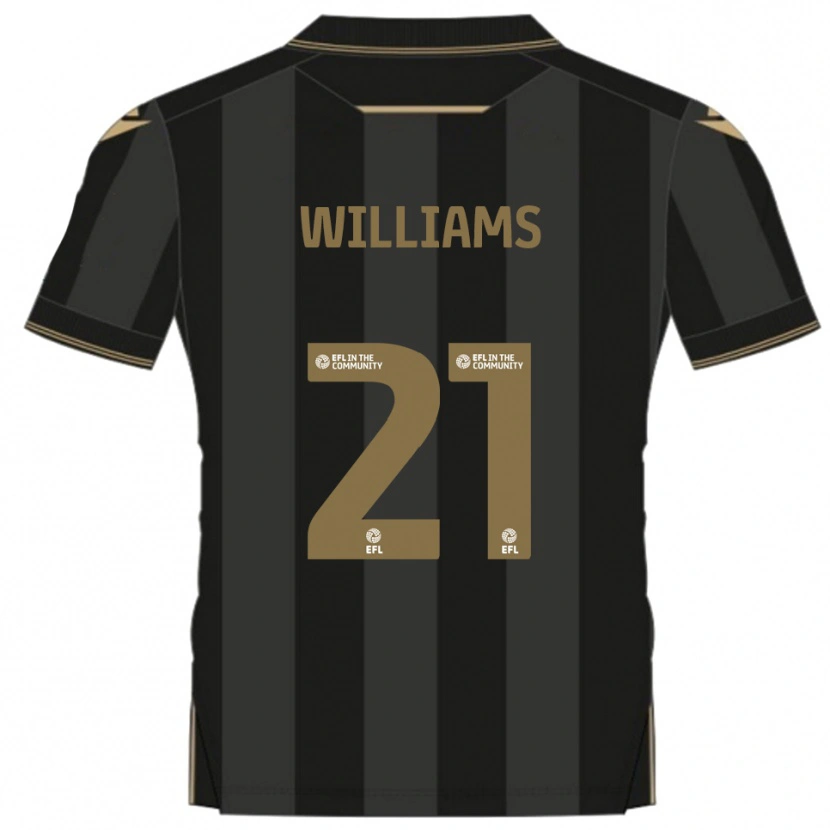 Danxen Niño Camiseta Euan Williams #21 Negro Dorado 2ª Equipación 2025/26 La Camisa
