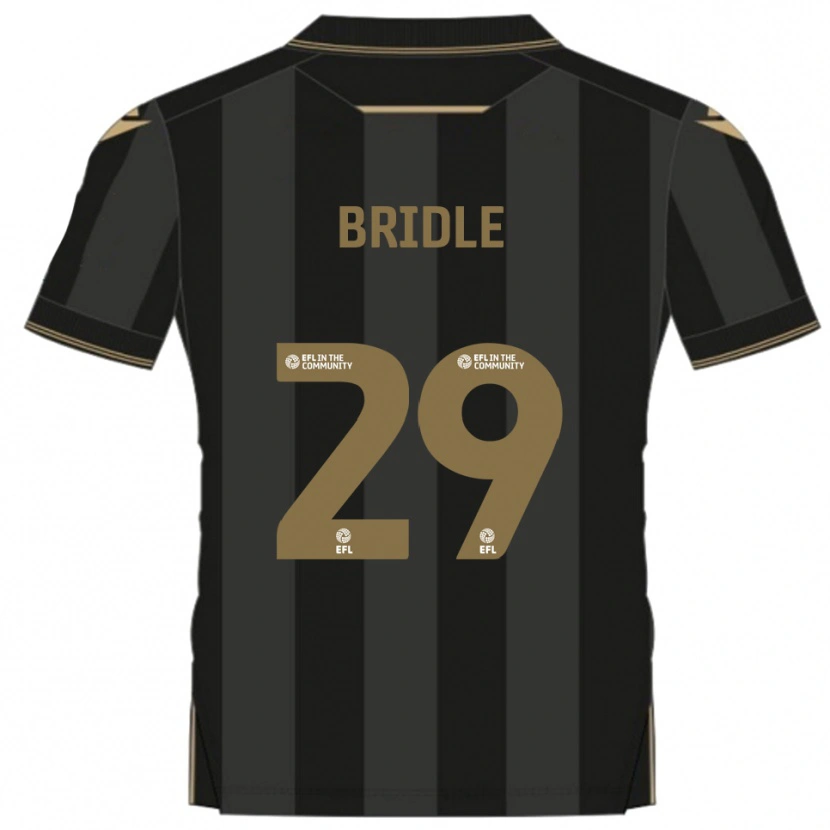 Danxen Niño Camiseta Harry Bridle #29 Negro Dorado 2ª Equipación 2025/26 La Camisa