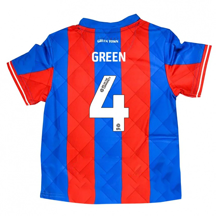 Danxen Niño Camiseta Kieran Green #4 Azul Rojo Blanco 2ª Equipación 2025/26 La Camisa
