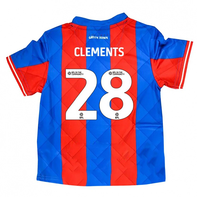 Danxen Niño Camiseta Charlie Clements #28 Azul Rojo Blanco 2ª Equipación 2025/26 La Camisa