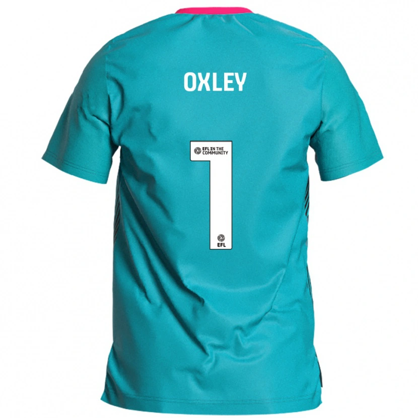 Danxen Niño Camiseta Mark Oxley #1 Celeste Rosa 2ª Equipación 2025/26 La Camisa