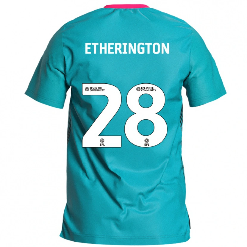 Danxen Niño Camiseta Marcus Etherington #28 Celeste Rosa 2ª Equipación 2025/26 La Camisa