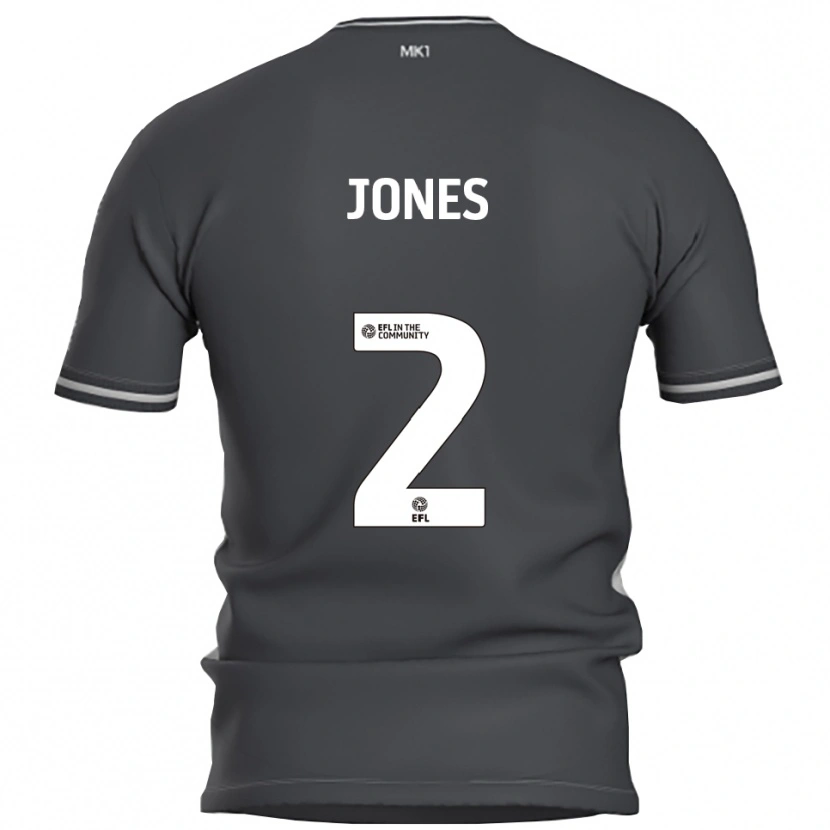 Danxen Niño Camiseta Gethin Jones #2 Gris Plata 2ª Equipación 2025/26 La Camisa