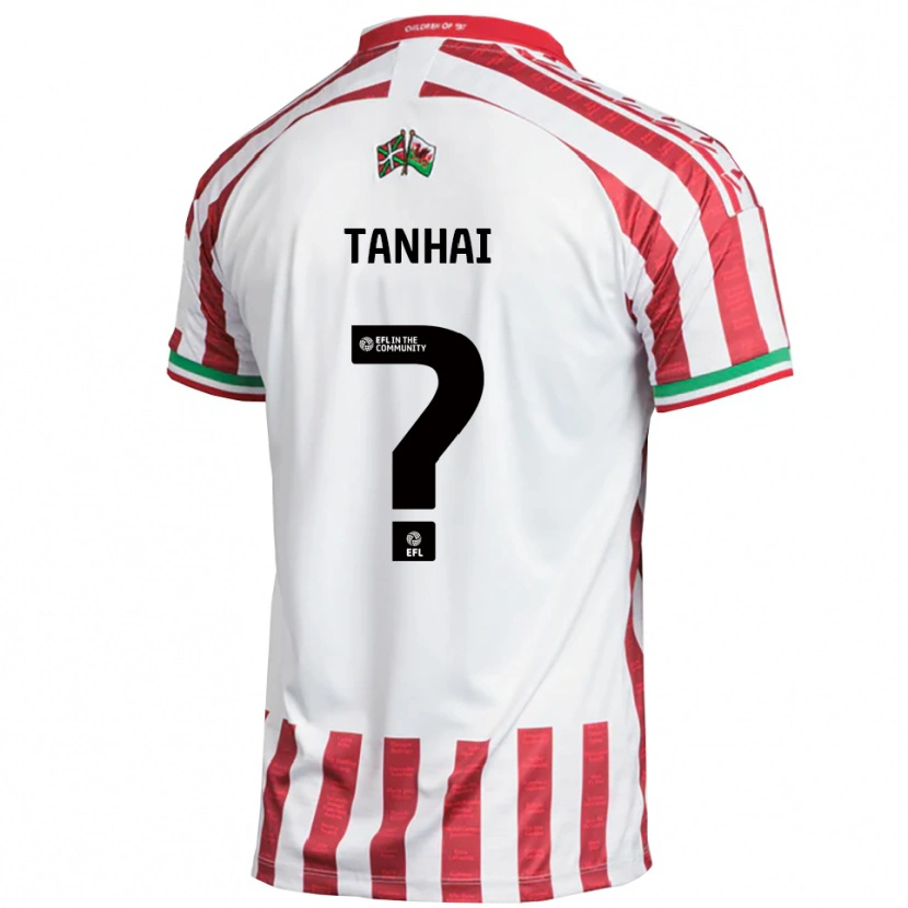 Danxen Niño Camiseta Cassius Tanhai #0 Rojo Blanco 2ª Equipación 2025/26 La Camisa