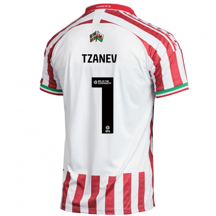 Danxen Niño Camiseta Nik Tzanev #1 Rojo Blanco 2ª Equipación 2025/26 La Camisa