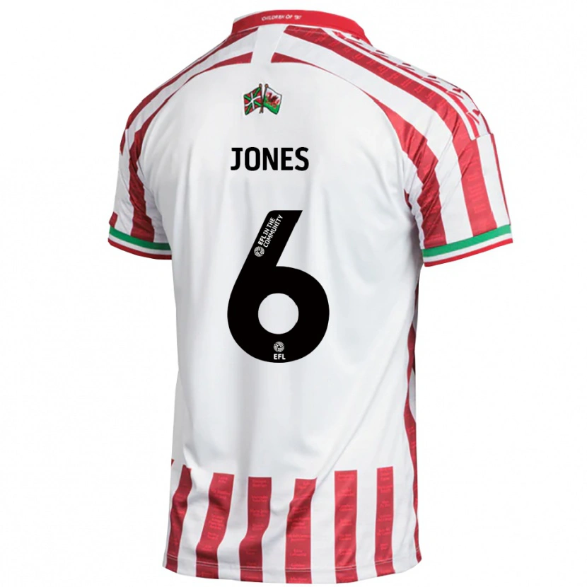 Danxen Niño Camiseta George Jones #6 Rojo Blanco 2ª Equipación 2025/26 La Camisa
