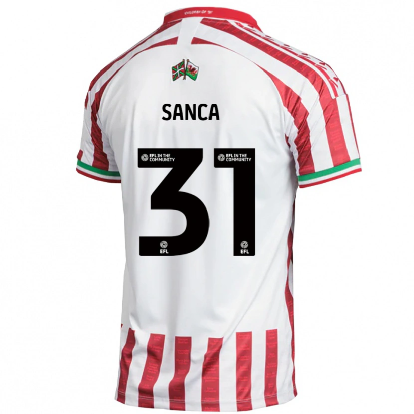 Danxen Niño Camiseta Nelson Sanca #31 Rojo Blanco 2ª Equipación 2025/26 La Camisa