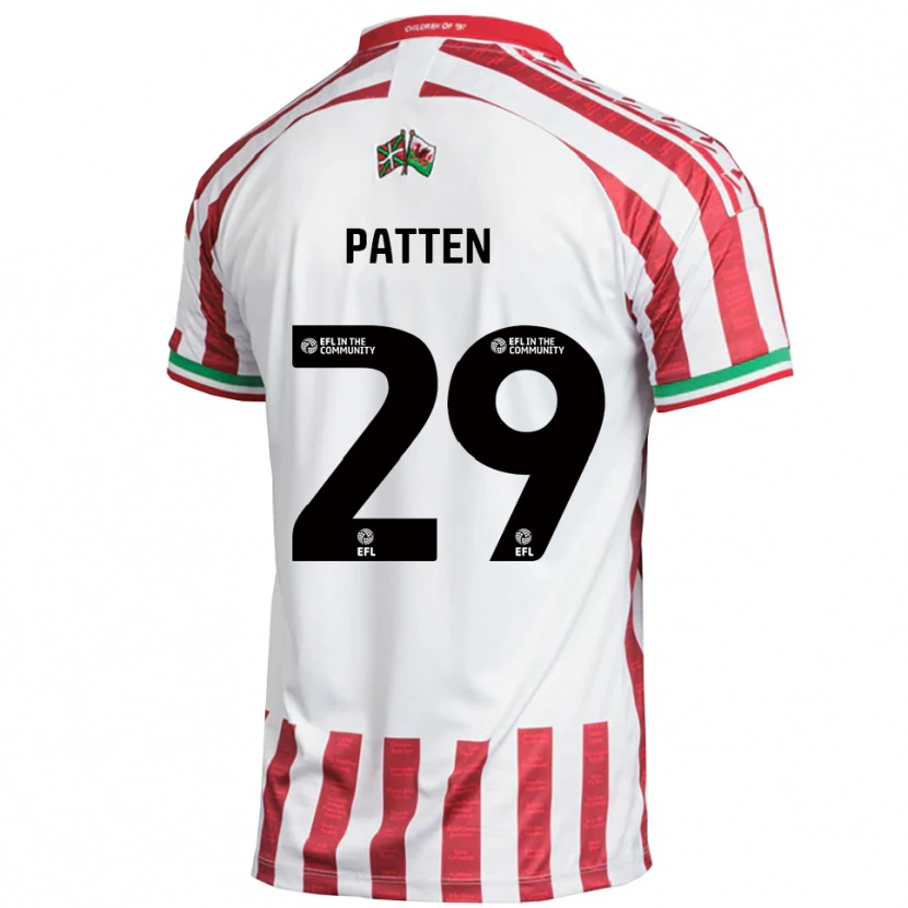 Danxen Niño Camiseta Keenan Patten #29 Rojo Blanco 2ª Equipación 2025/26 La Camisa