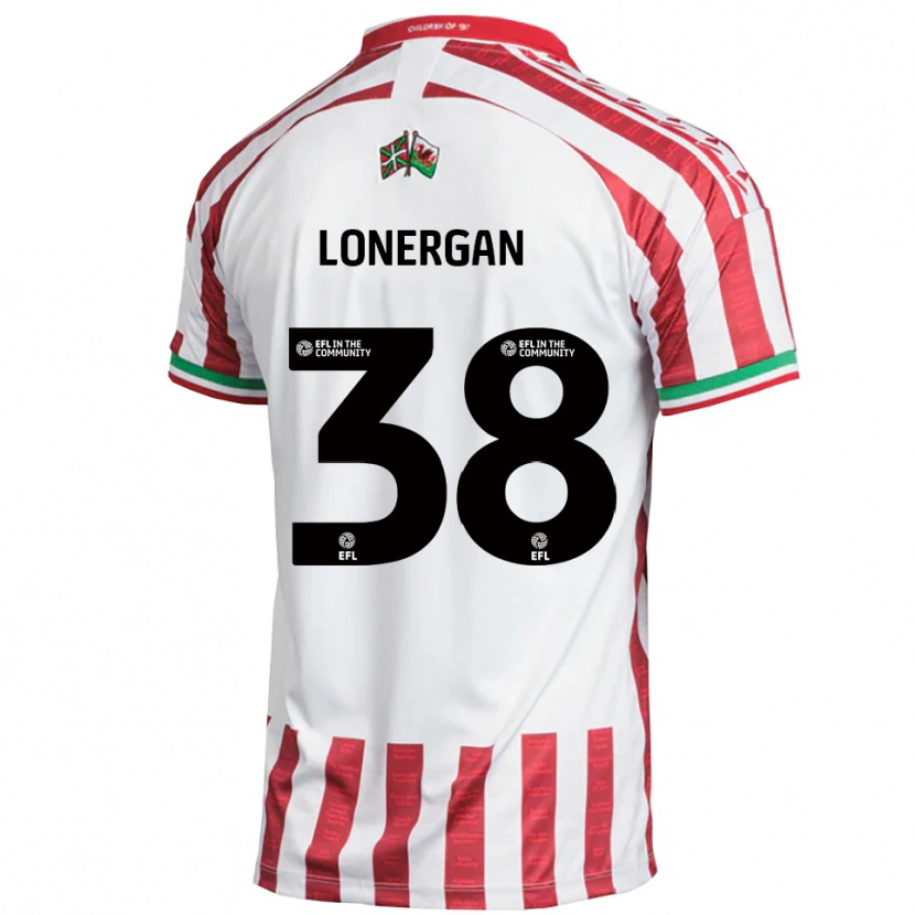 Danxen Niño Camiseta Riley Lonergan #38 Rojo Blanco 2ª Equipación 2025/26 La Camisa