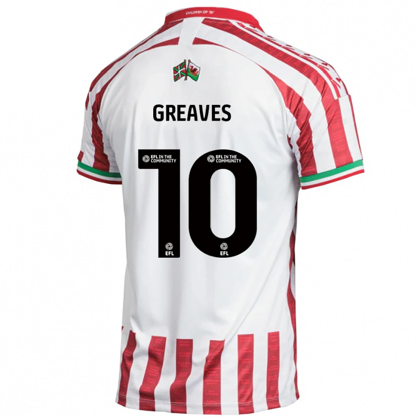 Danxen Niño Camiseta Oliver Greaves #10 Rojo Blanco 2ª Equipación 2025/26 La Camisa