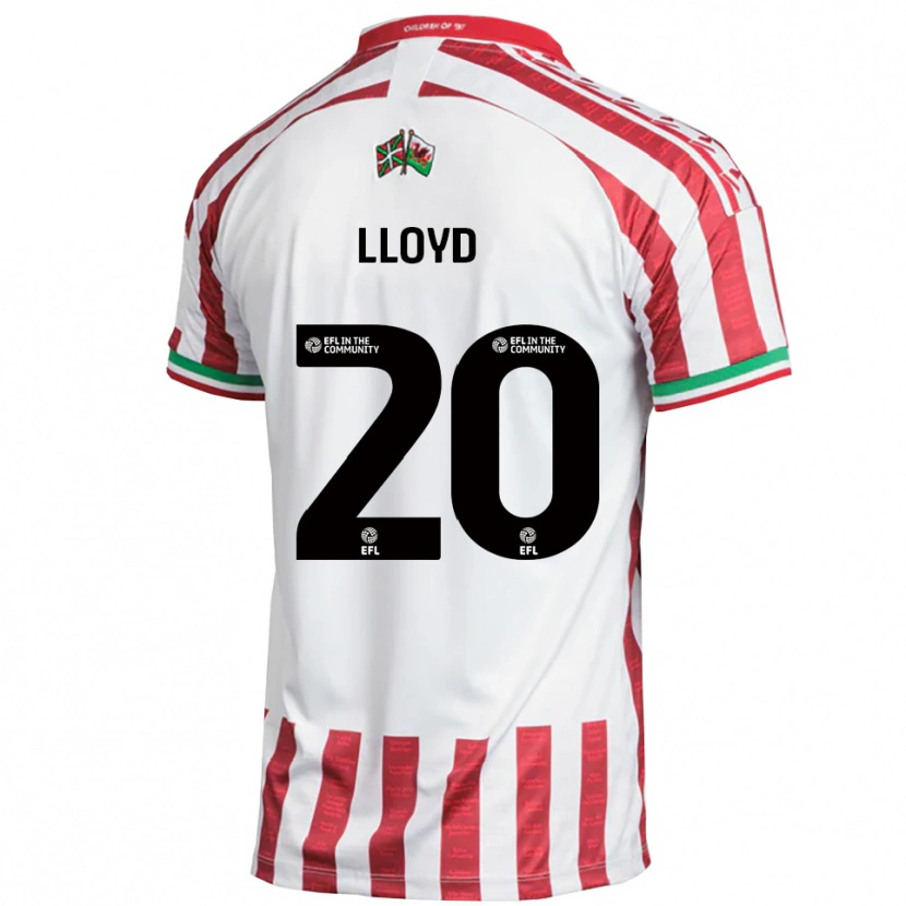 Danxen Niño Camiseta Ben Lloyd #20 Rojo Blanco 2ª Equipación 2025/26 La Camisa