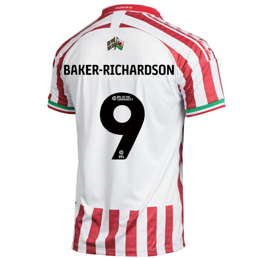 Danxen Niño Camiseta Courtney Baker-Richardson #9 Rojo Blanco 2ª Equipación 2025/26 La Camisa
