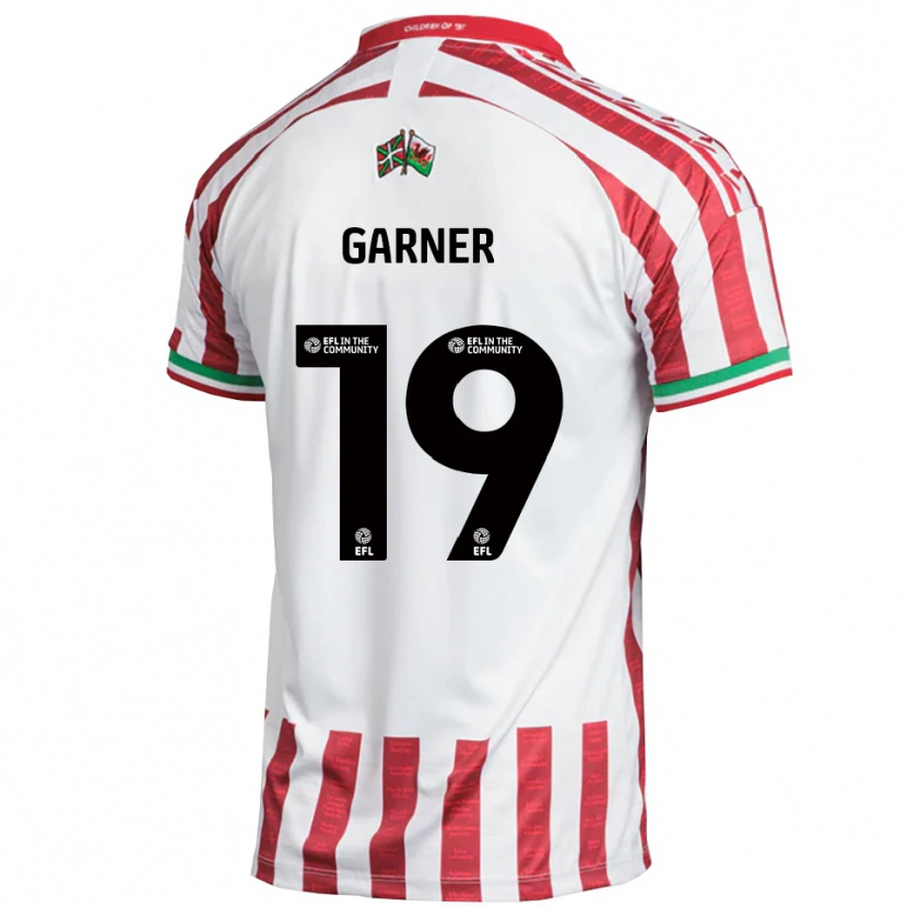 Danxen Niño Camiseta Gerard Garner #19 Rojo Blanco 2ª Equipación 2025/26 La Camisa