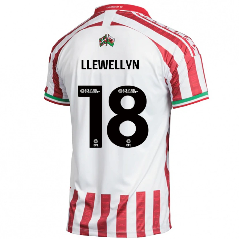 Danxen Niño Camiseta Cameron Llewellyn #18 Rojo Blanco 2ª Equipación 2025/26 La Camisa
