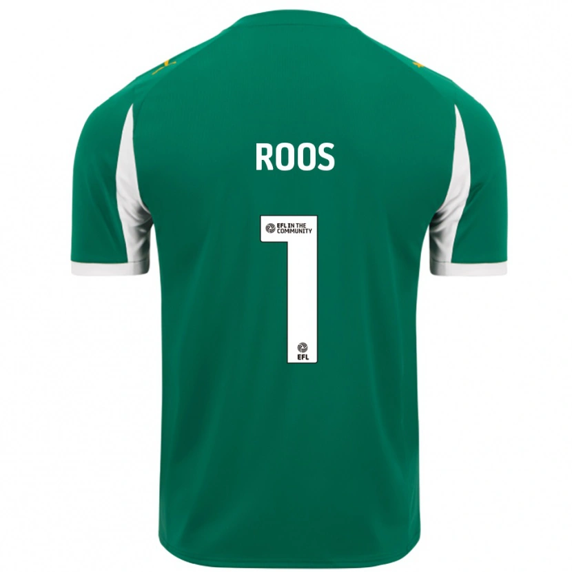 Danxen Niño Camiseta Kelle Roos #1 Verde Blanco 2ª Equipación 2025/26 La Camisa