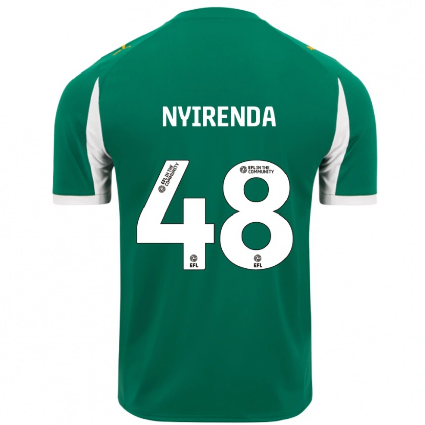 Danxen Niño Camiseta Themba Nyirenda #48 Verde Blanco 2ª Equipación 2025/26 La Camisa