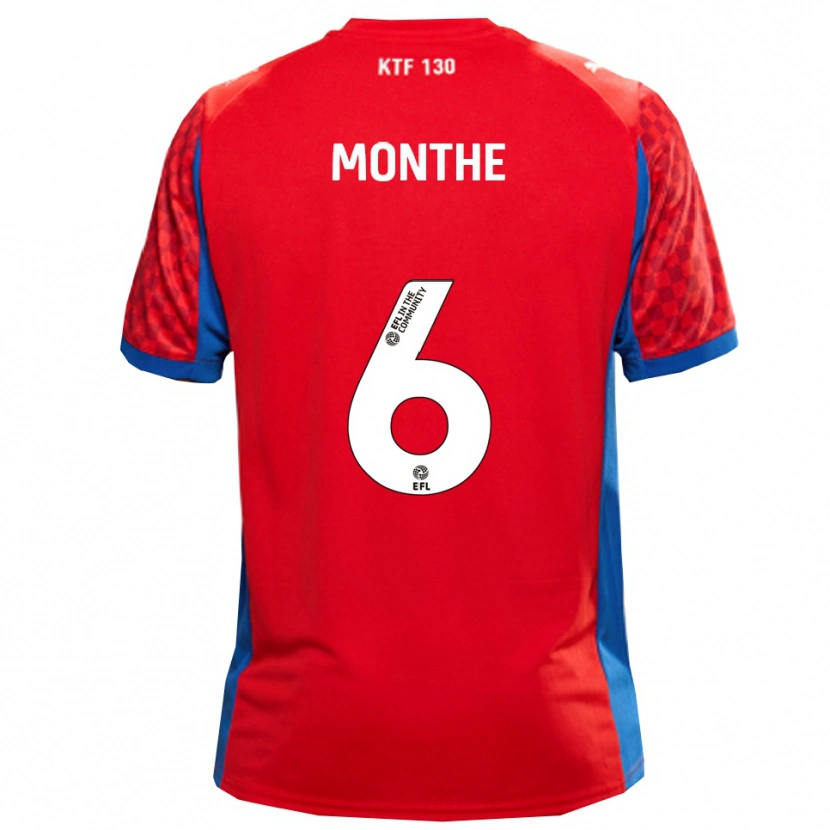 Danxen Niño Camiseta Manny Monthe #6 Rojo Azul 2ª Equipación 2025/26 La Camisa