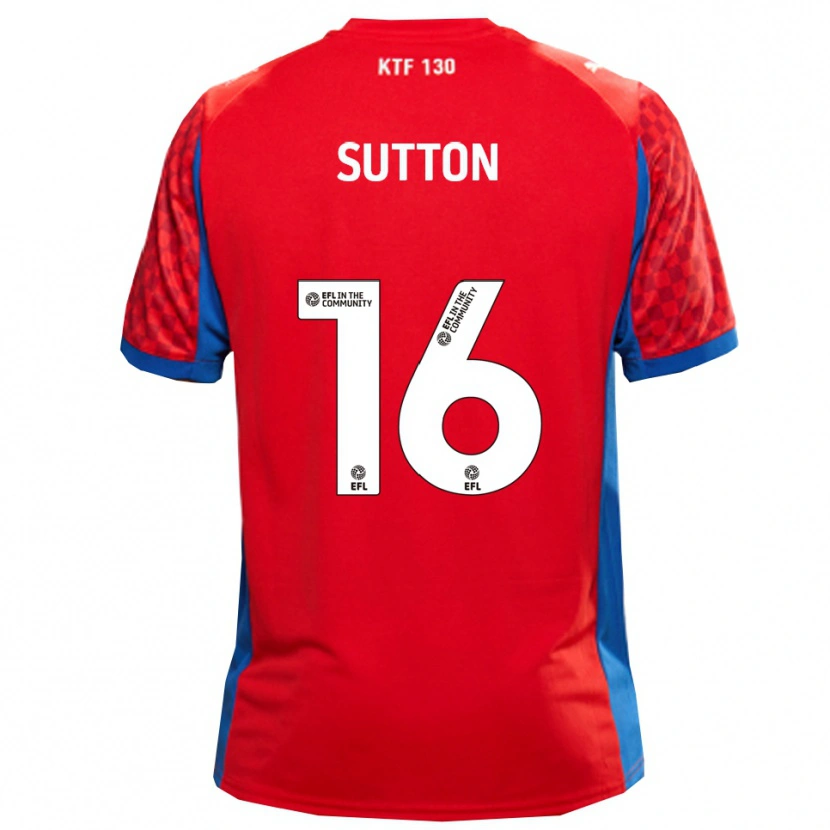 Danxen Niño Camiseta Will Sutton #16 Rojo Azul 2ª Equipación 2025/26 La Camisa