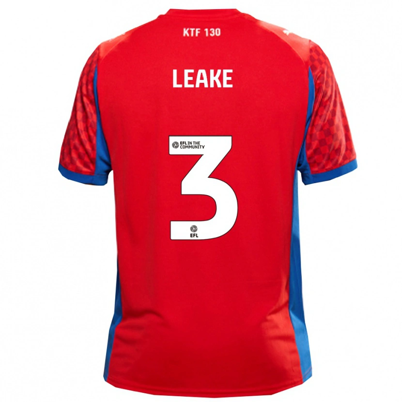 Danxen Niño Camiseta Jake Leake #3 Rojo Azul 2ª Equipación 2025/26 La Camisa