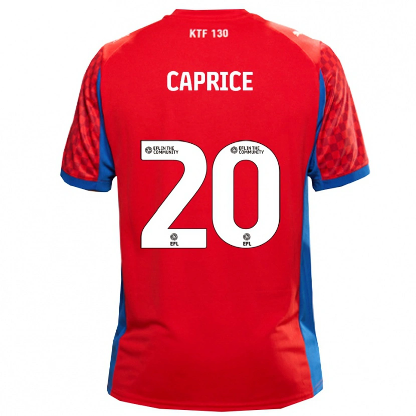 Danxen Niño Camiseta Jake Caprice #20 Rojo Azul 2ª Equipación 2025/26 La Camisa