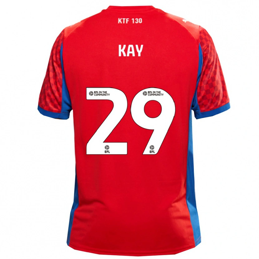 Danxen Niño Camiseta Josh Kay #29 Rojo Azul 2ª Equipación 2025/26 La Camisa