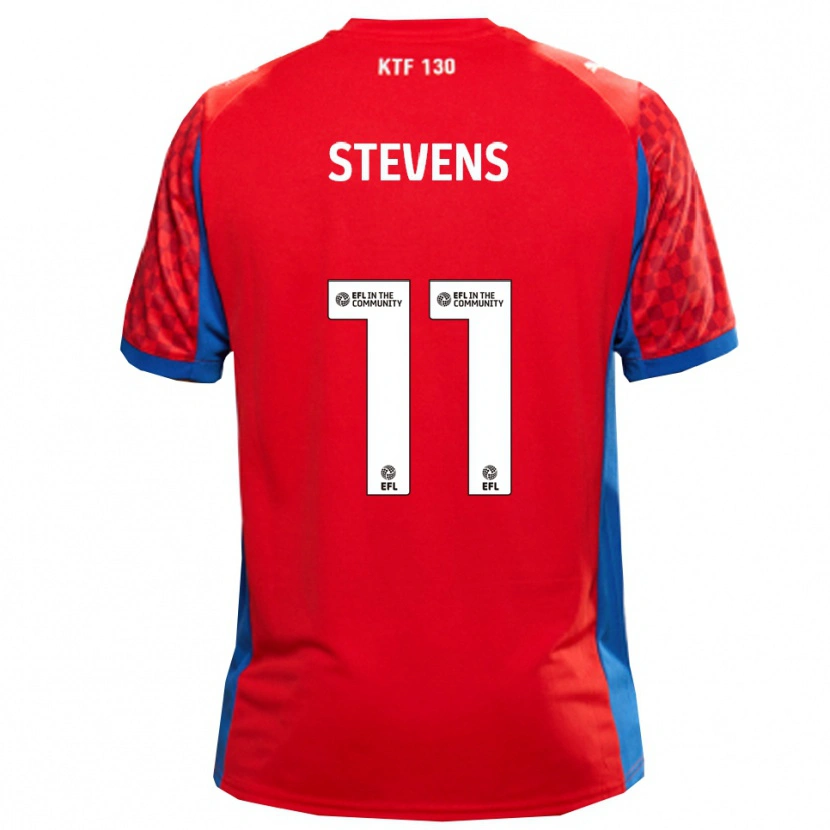 Danxen Niño Camiseta Jack Stevens #11 Rojo Azul 2ª Equipación 2025/26 La Camisa