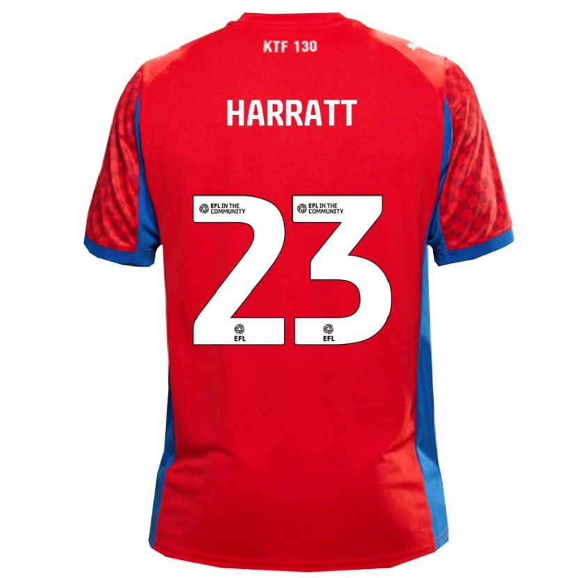 Danxen Niño Camiseta Kian Harratt #23 Rojo Azul 2ª Equipación 2025/26 La Camisa