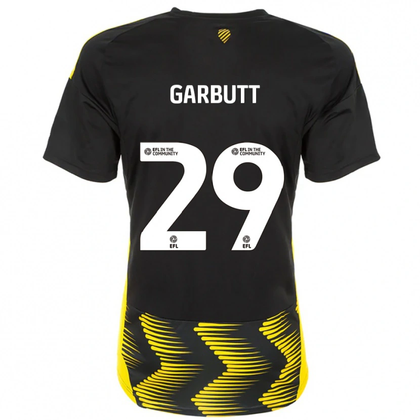 Danxen Niño Camiseta Luke Garbutt #29 Negro Amarillo 2ª Equipación 2025/26 La Camisa