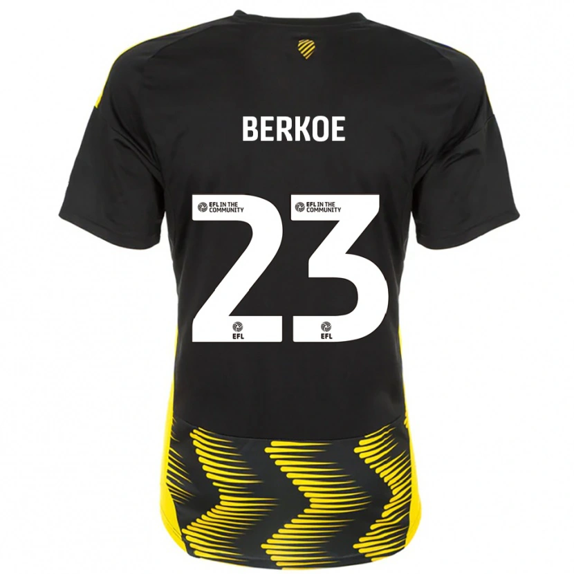 Danxen Niño Camiseta Kevin Berkoe #23 Negro Amarillo 2ª Equipación 2025/26 La Camisa