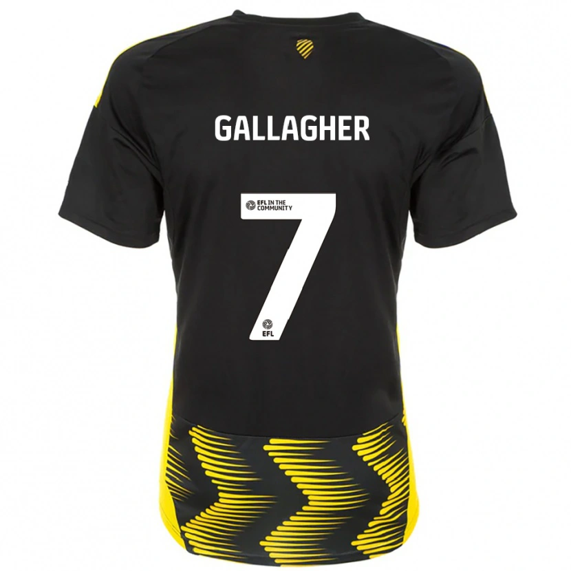 Danxen Niño Camiseta Tamzin Gallagher #7 Negro Amarillo 2ª Equipación 2025/26 La Camisa
