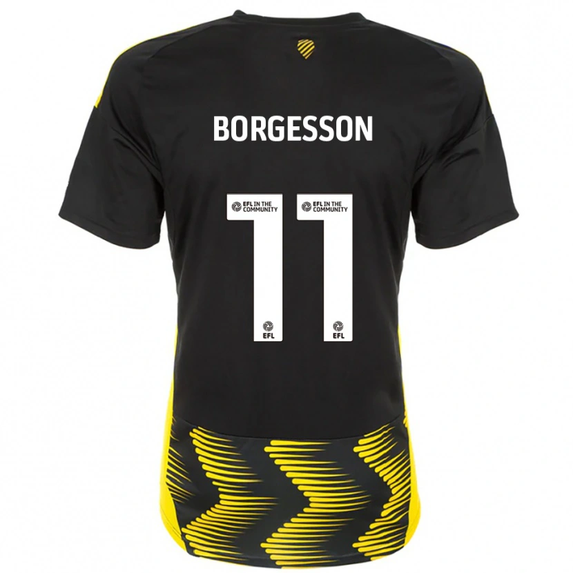 Danxen Niño Camiseta Blayz Borgesson #11 Negro Amarillo 2ª Equipación 2025/26 La Camisa