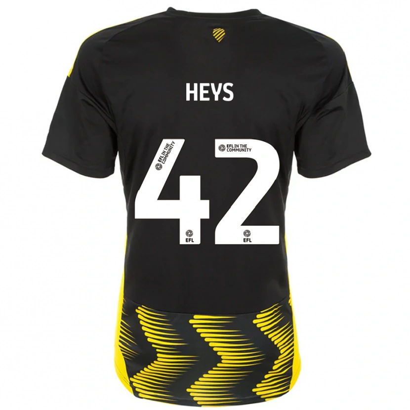 Danxen Niño Camiseta Marshall Heys #42 Negro Amarillo 2ª Equipación 2025/26 La Camisa