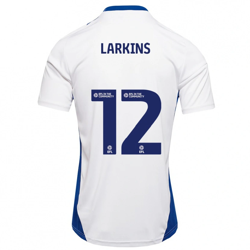 Danxen Niño Camiseta Kian Larkins #12 Blanco Azul 2ª Equipación 2025/26 La Camisa