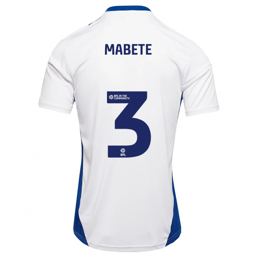 Danxen Niño Camiseta Filozofe Mabete #3 Blanco Azul 2ª Equipación 2025/26 La Camisa