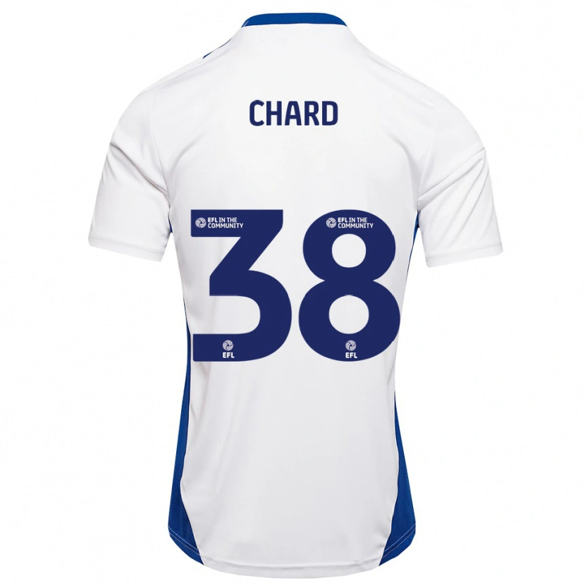 Danxen Niño Camiseta Harry Chard #38 Blanco Azul 2ª Equipación 2025/26 La Camisa