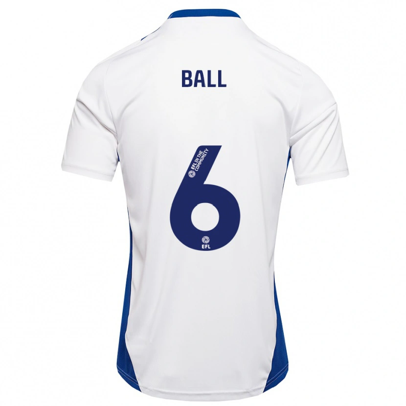 Danxen Niño Camiseta James Ball #6 Blanco Azul 2ª Equipación 2025/26 La Camisa