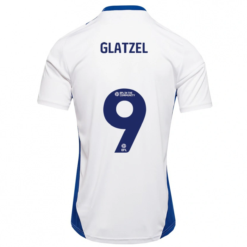 Danxen Niño Camiseta Paul Glatzel #9 Blanco Azul 2ª Equipación 2025/26 La Camisa