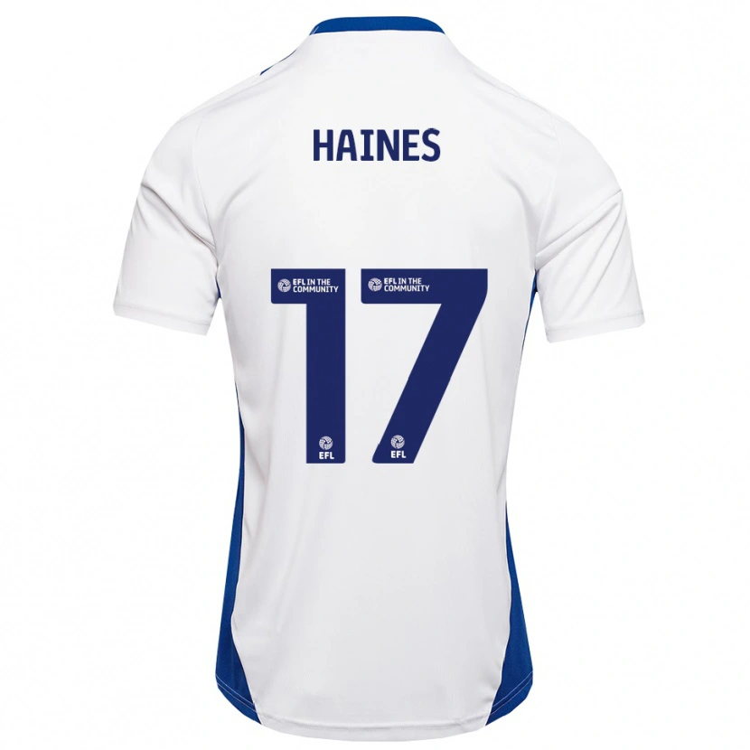 Danxen Niño Camiseta Elise Haines #17 Blanco Azul 2ª Equipación 2025/26 La Camisa