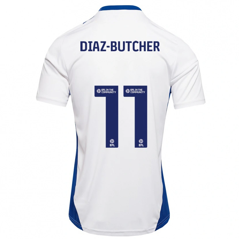 Danxen Niño Camiseta Helena Diaz-Butcher #11 Blanco Azul 2ª Equipación 2025/26 La Camisa