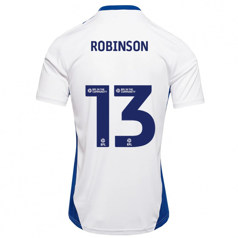 Danxen Niño Camiseta Anton Robinson #13 Blanco Azul 2ª Equipación 2025/26 La Camisa