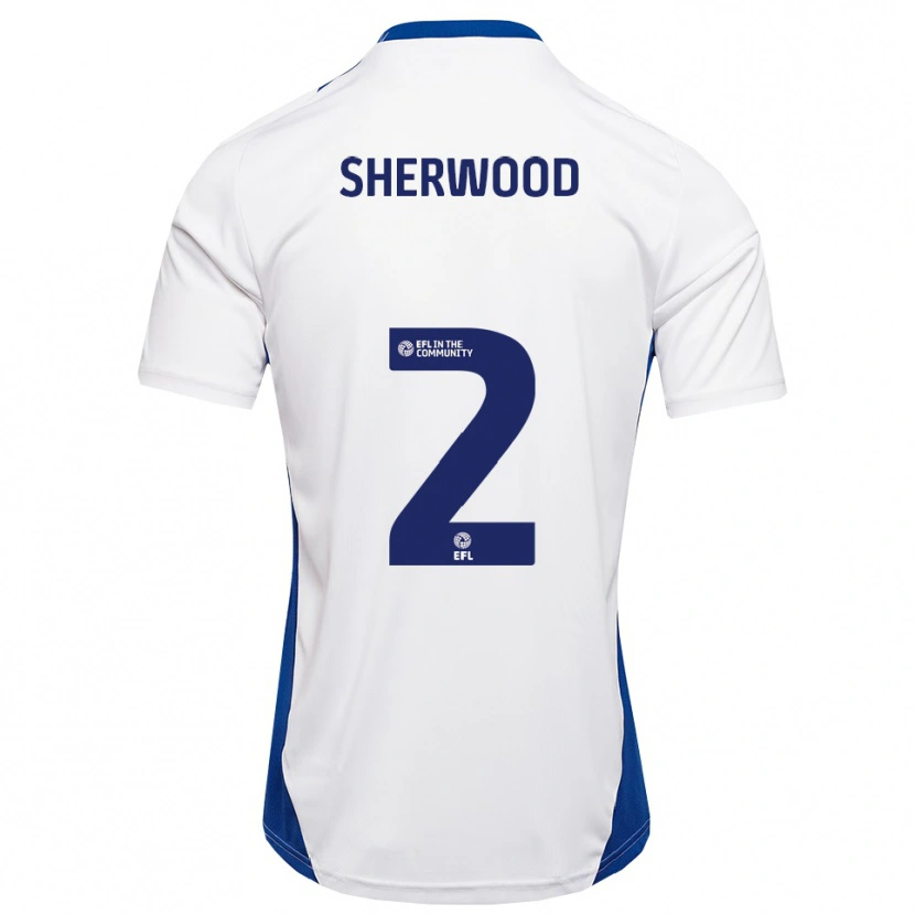 Danxen Niño Camiseta Katie Sherwood #2 Blanco Azul 2ª Equipación 2025/26 La Camisa